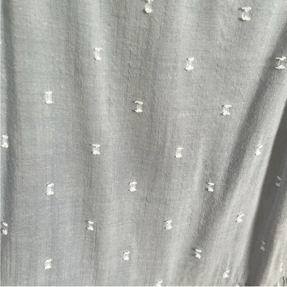 LOFT Clip Chambray sundress blue tiered swing sleeveless summer - Picture 3 of 9